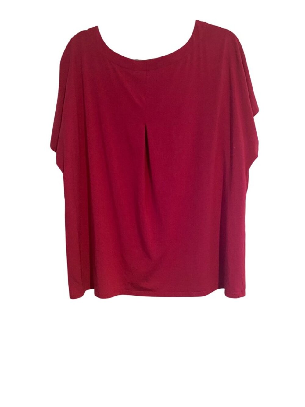 J. Jill Luxe Supima Tee Top Women's 2X Pink Pleat Back Short Sleeve Flowy Casual - Picture 2 of 10